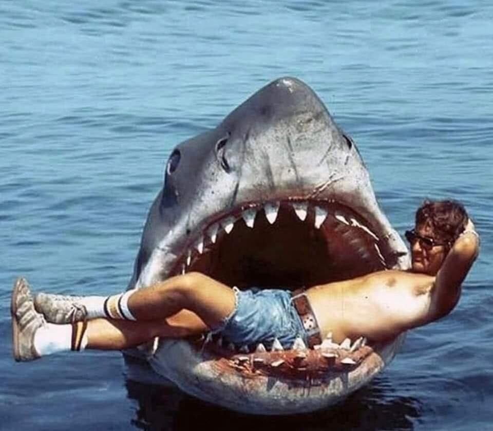 Stephen Spielberg on the set of Jaws in 1975 POSTER 24 X 18 Inches Nice Wall Art