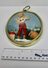Les Poupees de Peynet framed picture French doll bubble glass plastic front