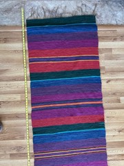 AFRICA LOOM THIN MULTICOLORED FABRIC WALL HANGING WITH HANGER 100″ x 30″