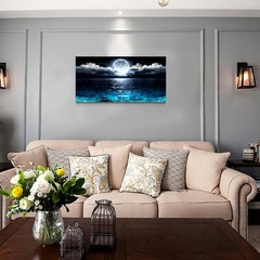 Wall Art Moon Sea Ocean Landscape Picture Canvas Wall Art Print Paintings Mod