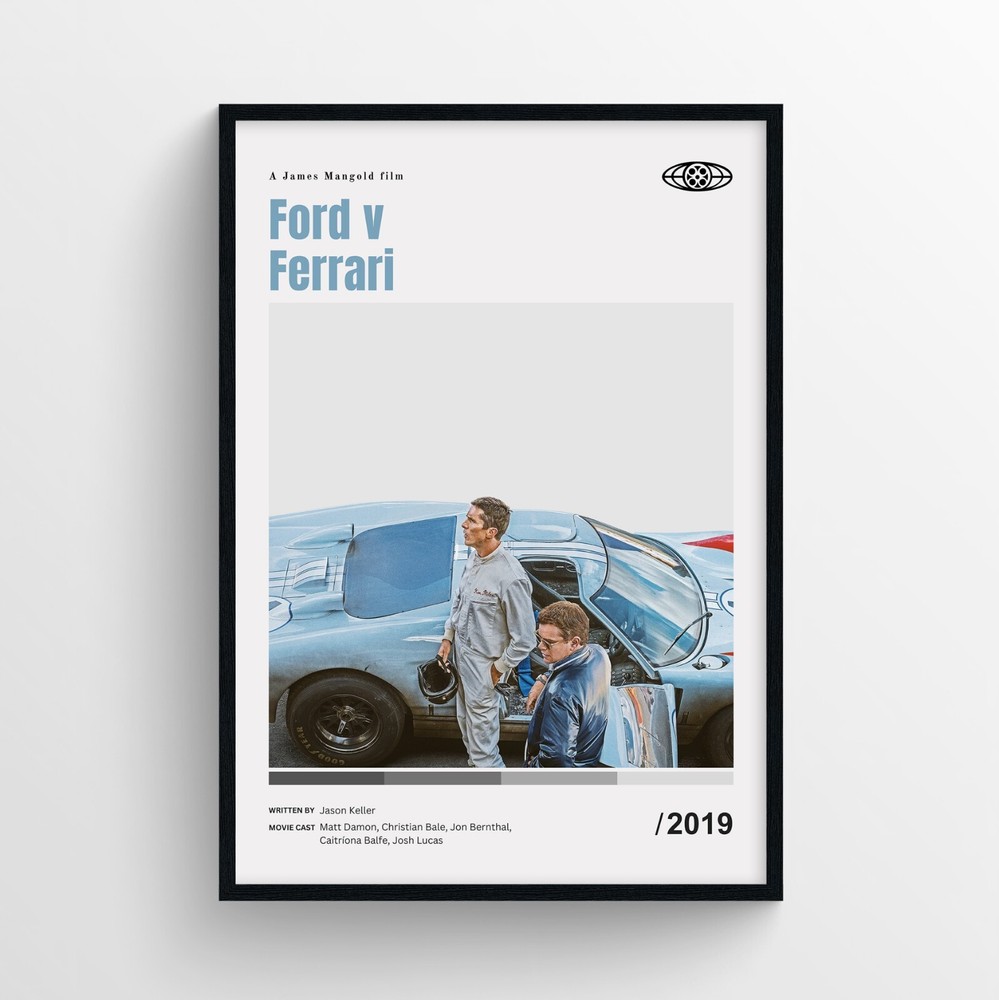 Ford v Ferrari Movie Poster Print, Wall Art – Unframed