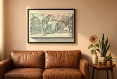 Bathymetric World Map, World 2D Relief Map, World Vintage Map – 2D Flat