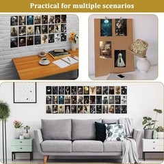 64 Pcs Dark Academia Decor Postcards, 4x6in Moody Dark Wall Collage Kit, Gothic