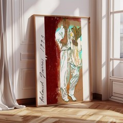 Roland Garros 1993 Tennis Poster, Mid-Century Modern Sports Wall Art