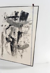 Canvas Wall Art Black and White Gray Abstract, Large Framed 30×40