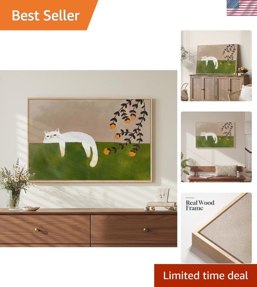 24×36 Inch Framed Cat Art – Perfect for Bedroom and Nursery Decor
