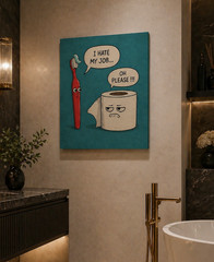 Funny I HATE MY JOB Bathroom Wall Art Toilet Humor Poster/Canvas Home Decor Gift