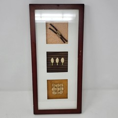 Handmade Thailand Wall Art 8×18 Wood Frame Natural Botanical Decor