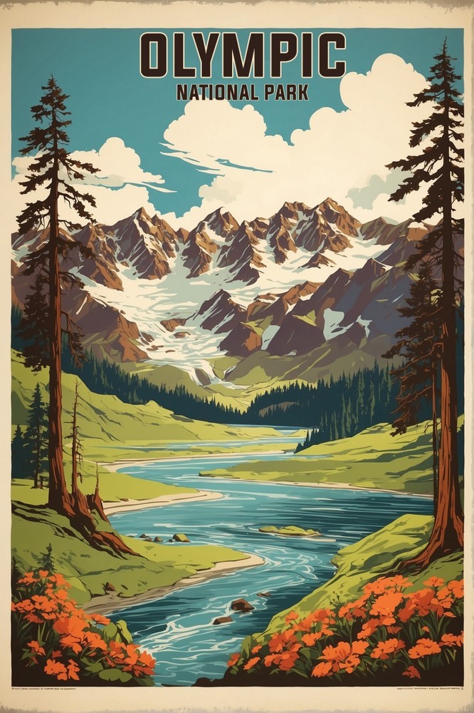 Olympic National Park Poster Premium Photo Print Wall Art 4 Sizes