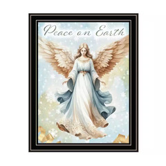 Framed 14 In. X 18 In. 2-Piece Vignette Angels We Have Heard on High Black Frame