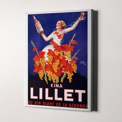 Kina Lillet (1937) Vintage Wine Poster by Robys Drinks Ads Canvas Print Wall Art