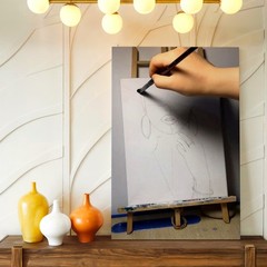 Wall Art Woman Portrait Sketch Canvas Drawing Hand Painting Studio Decor Piece