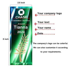 Custom Acrylic Trophy – Add Logo, Employee Recognition Award, Business Gift Plaq