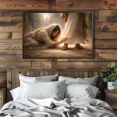 Woman Healed by Faith Christian Wall Art | Touching the Hem of Jesus’ Garment