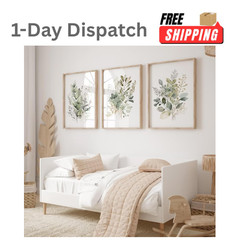 Joocrise 3 Pack Botanical Wall Art 16×24 Inch Unframed Watercolor Prints