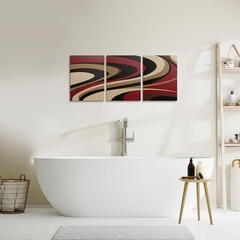 Red Black Brown 3 Pieces Wall Art for Living Room Decor,Abstract Picture Bedr…