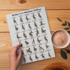 30-Day Chair Workout Plan, Low Impact Seated Exercise Routine, Poster & Canvas