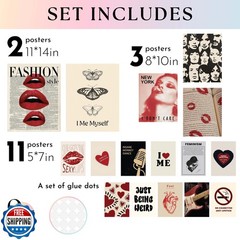 97 Decor Retro Downtown Girl Room Decor – Cute Y2k Room Decor 2000s Prints, Y