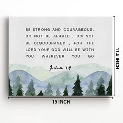 Inspirational Bible Verses Canvas Wall Art be Strong and Courageous Joshua 1:…