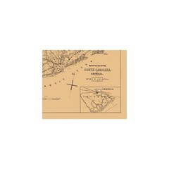 Historic State Map – South Carolina – Cogswell 1861 – Vintage Wall Art