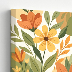 3 Pieces Floral Botanical Earth Tones Large Wall Art Set for Living Set Of 3