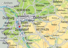 Germany Physical Map – 16.5 x 23.3 inches – Paper Laminated
