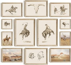 Vintage Western Wall Art Cowboy Canvas Prints Rustic Farmhouse Southwestern