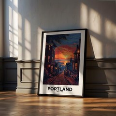 Portland Maine Vintage Style Travel Poster – Home Decor, Wall Art