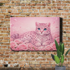 Leopard with Captivating Eyes Framed Canvas Animal Art