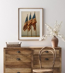 Vintage American Flag Printable Wall Art Patriotic 4th July Decor
