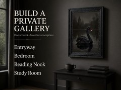 Gothic Dark Academy Wall Art Black Swan Painting Picture Country style animal…