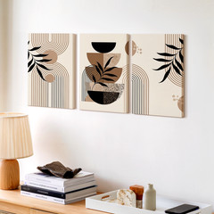 3 Pieces Modern Abstract Geometric Botanical Neutral Large Wall Art Set Of 3