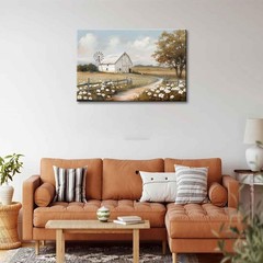 Farmhouse Barn Canvas Wall Art Rustic Farm Nature landscape Decor Pictures Retro