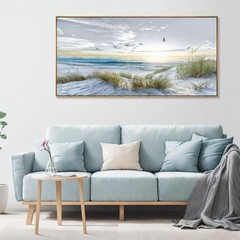 Canvas Wall Art Beach Sunrise Ocean Waves Nature Pictures 30×60 Framed