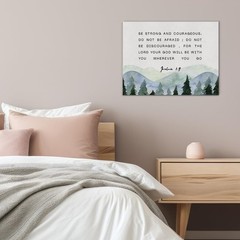 Inspirational Bible Verses Canvas Wall Art be Strong and Courageous Joshua 1:…
