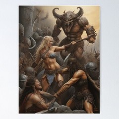 The Battle Women Daily Fight Poster Feminist Empowerment Inspirational Wall Art