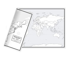 Educational Blank Outline Maps, 2-Sided World & US, 17” x 11”, 50-Pack | Grea…