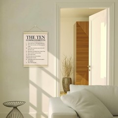 10 Ten Commandments Poster Hanger Frame, Christian Motivational Wooden Canvas…