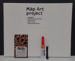 Iowa Map Craft Kit Natural Wood Laser Cut & Canvas 8×10 Wall Decor USA #M05