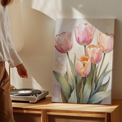 Wall Art Pastel Tulip Bouquet Canvaselegant Spring