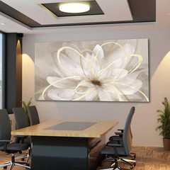 Large Painting Flower Canvas Wall Art for Living Room 30″x60″ Gold Wall Decor…