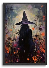 Halloween Vintage Witchy Wall Art Prints Creepy Gothic Dark Moody Pictures De…