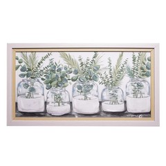 Framed Botanical Natural Wood Color Home Wall Art 12″ x 22″