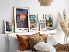 Portland Maine Vintage Style Travel Poster – Home Decor, Wall Art