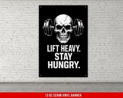 Skull Weightlifting Banner – Motivational Home Gym Decor