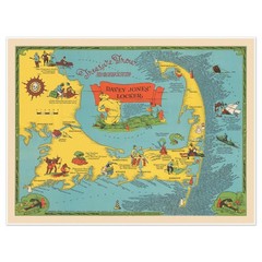 Cape Cod Treasure Map 1952 Graichen Vintage Reprint | Pirate History New England