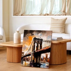 Wall Art Brooklyn Bridge Abstract Cityscape Canvas Print Urban Landscape Decor