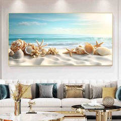 Sea Beach Seashells Print Posters Canvas Painting Wall Art Home Decor Mural