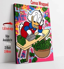 Alec Monopoly Ironing Money Art Print | Mounted Canvas | Framed Canvas |Acrylic