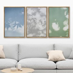 Wall26 Botanical Shadow Modern Wall Art Minimal Framed Canvas Print Set of 3